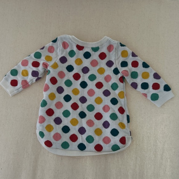 6-12M Rainbow Polka Dot Sweater Dress - Picture 5 of 5